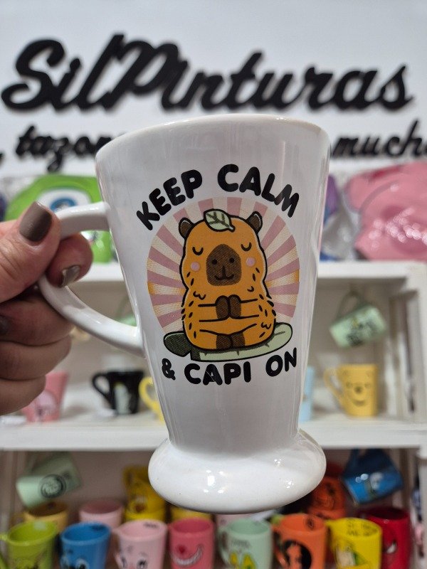 Producto - Taza choco cónica Capibara keep Calm