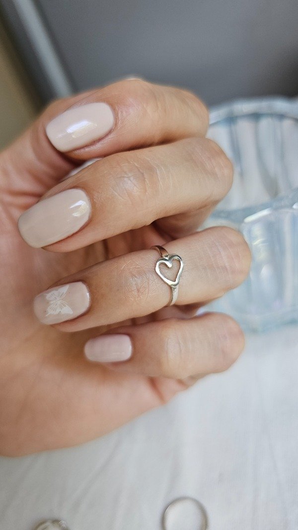 Producto - Anillo media falange corazón calado. Plata