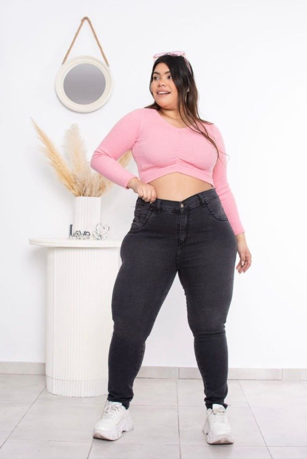 Producto - Jean Chupín SKINNY Gris Oscuro Elastizado 48 al 58
