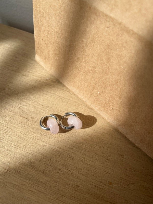 Producto - Aros cuarzo rosa