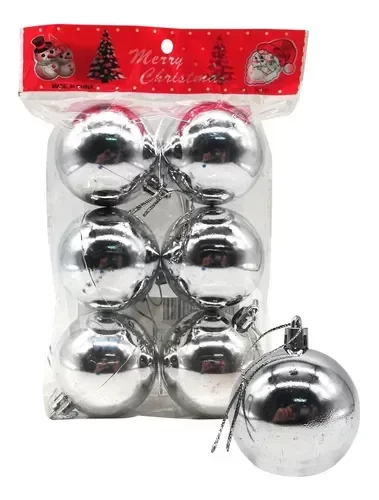 Producto - NV179 BOLAS NUMERO 4 X 6 PLATEADAS BRILLANTES