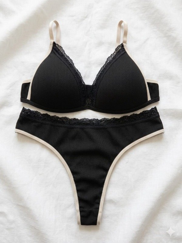 Producto - CONJUNTO DE VERA SOFT ALGODON EN COLOR NEGRO