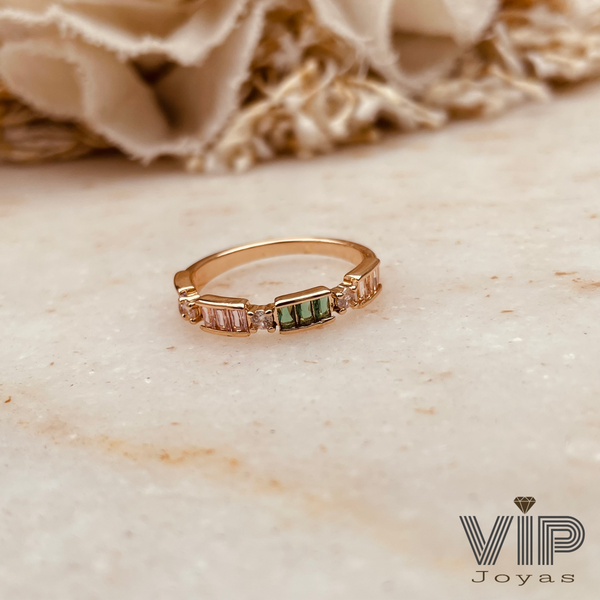 Producto - Anillo Elka Cubics Baño Oro 18K