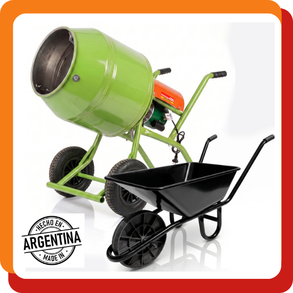 Producto - TROMPO HORMIGONERA 155LT 1HP REF + CARRETILLA ESTAMPADA 75LT - 0