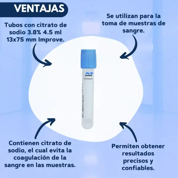 Producto - Tubos Citrato de Sodio Improve 3.8 4,5ML 100u PRP