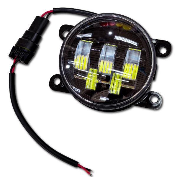 Producto - JGO DE FAROS AUXILIAR REDONDOS 9CM 12/24V LUZ BLANCA AMBAR 24A - 1