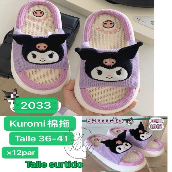 Producto - PACK X12 PARES PANTUFLA KUROMI TALLE SURTIDOS 2033