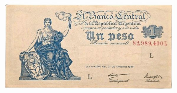 Producto - 1 Peso Serie Progreso (Carreras - Maroglio) Bott.1836 VF+