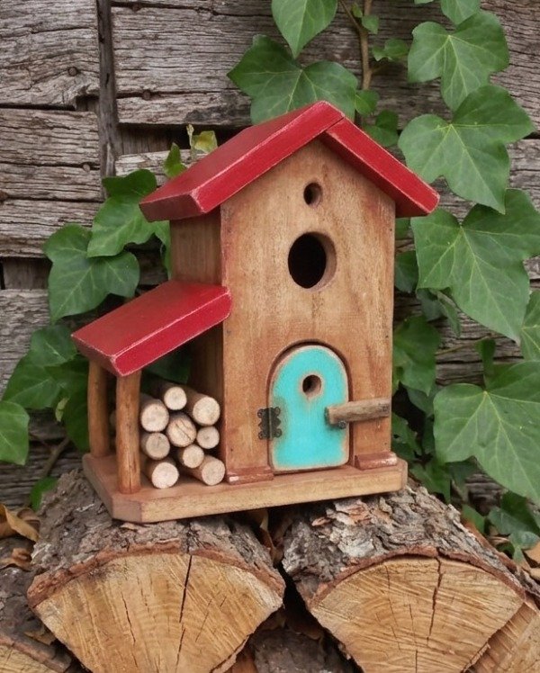 Producto - Casa para pájaros "casa leñera del campo" (tiempo de construcción 4-5 días)