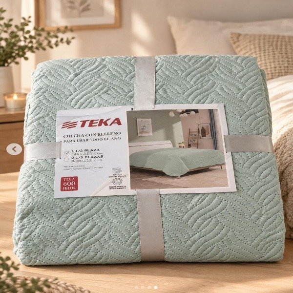 Producto - ACOLCHADO DE VERANO QUEELT 2 1/2 PLAZA QUEEN TEKA 600 HILOS MICROFIBRA - 6