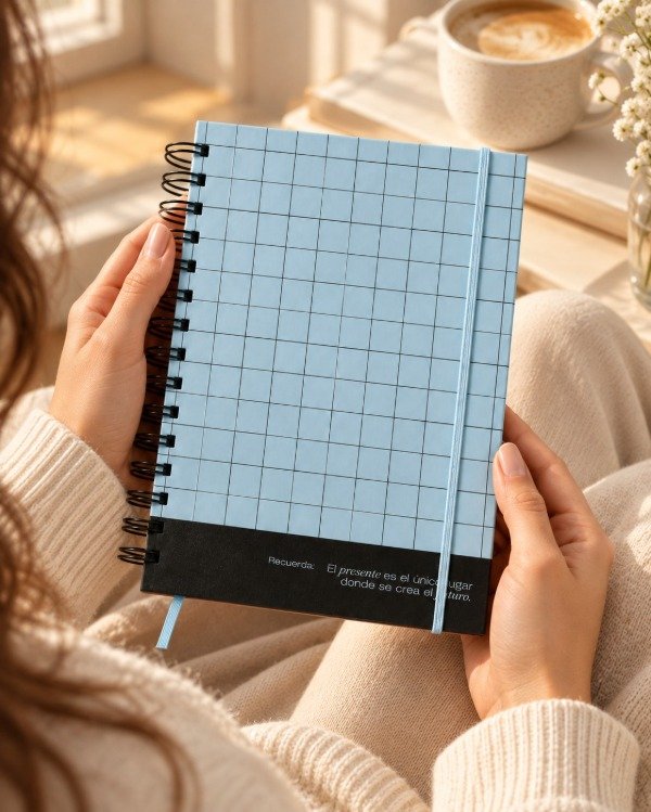 Producto - Presente - Celeste a cuadros - Agenda 2027 - 2