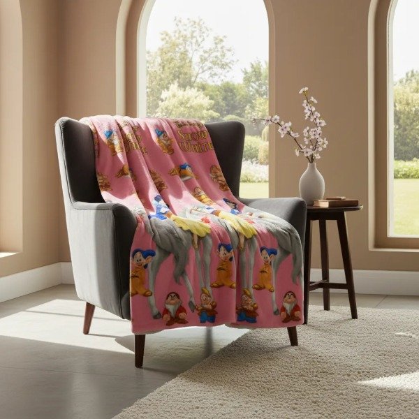 Producto - Manta Simple de Plush 1 1/2 Pl. "BLANCANIEVES Y LOS ENANITOS"