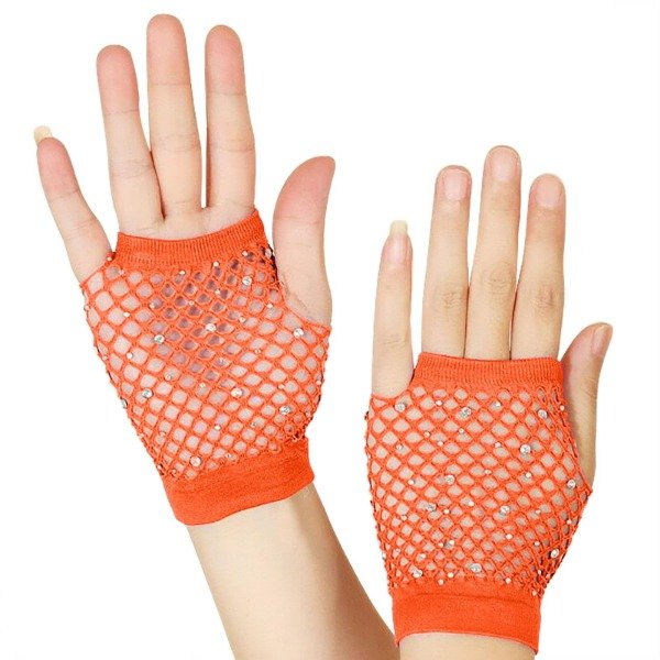 Producto - Guantes de red cortos color naranja