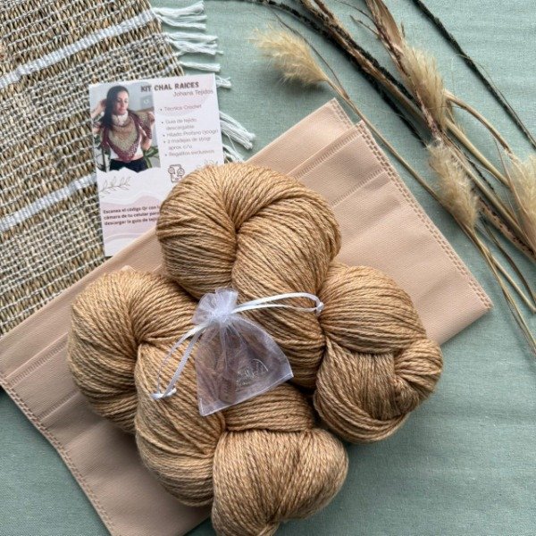 Producto - Kit Chal Raíces - Color liso - Camel