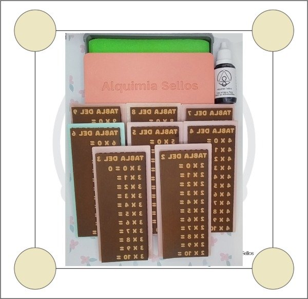Producto - Set de Tablas de Multiplicar Sin Resultados - Set Almohadilla y Tinta
