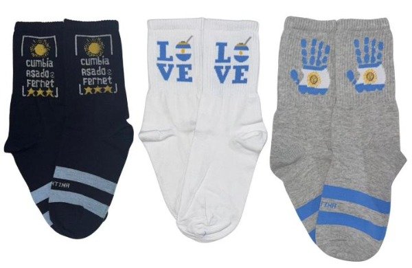 Producto - MEDIAS 3/4 ARGENTINA PACK X 12