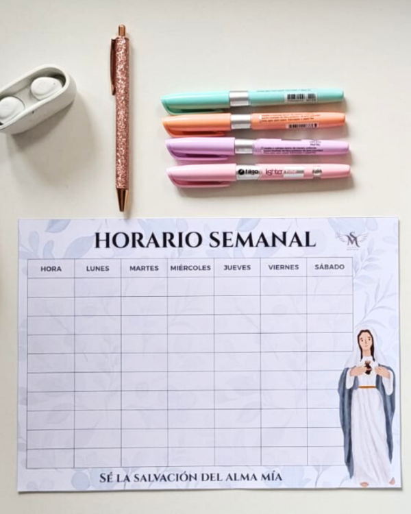Producto - Horario Semanal - Inmaculado Corazón