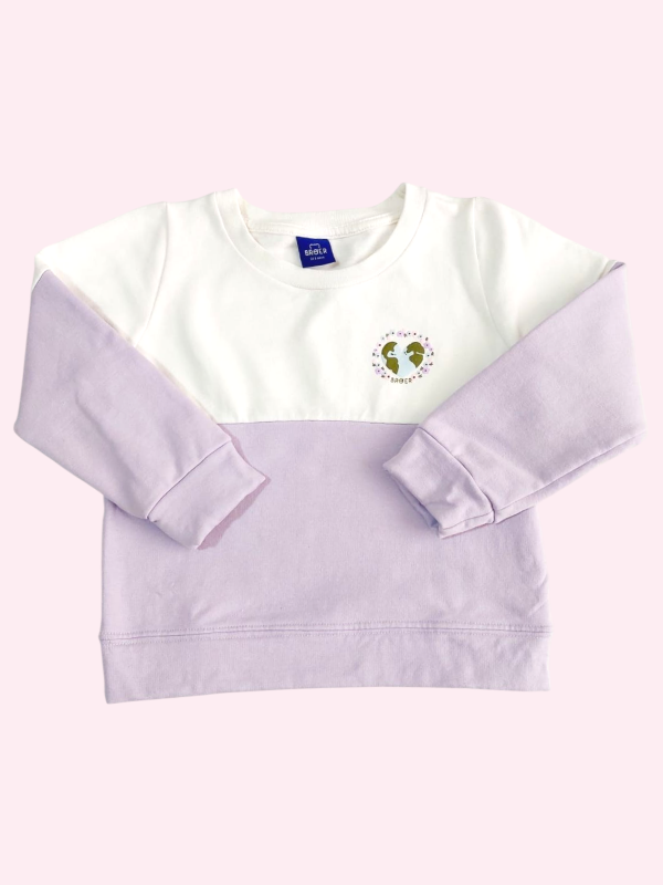 Producto - Buzo liviano bicolor blanco y lila Broer 2/3 años