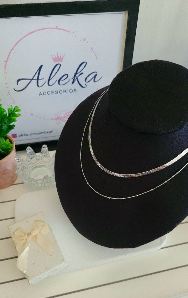 Producto - Collar clapton doble cadena de acero quirúrgico