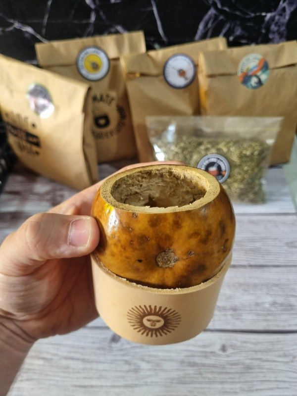 Producto - Mate Galleta con Soporte Grabado del Sol de Mayo - 6