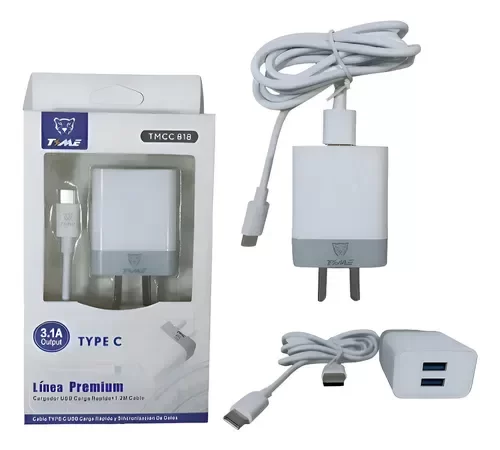 Producto - CG192 CARGADOR TIME 3.1A  2 USB TIPO C