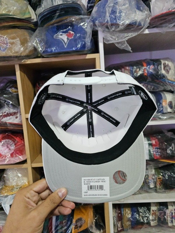 Los angeles dodgers white '47 brand captain snapback collection — imagen 6