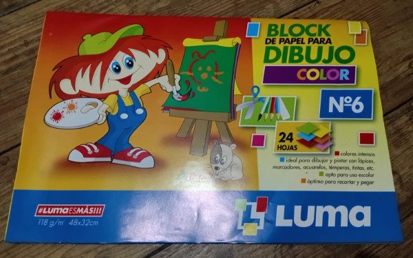 Producto - Block de colores numero 6 marca Luma x 20 hojas