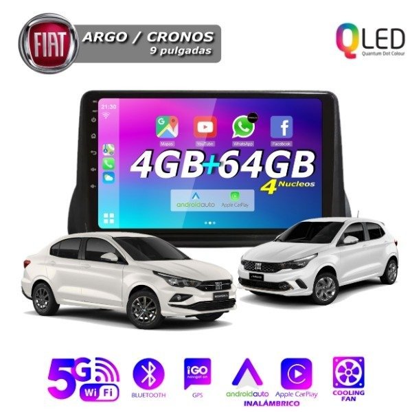 Producto - MULTIMEDIA FIAT ARGO CRONOS - 9 PULGADAS CARPLAY Y ANDROID AUTO