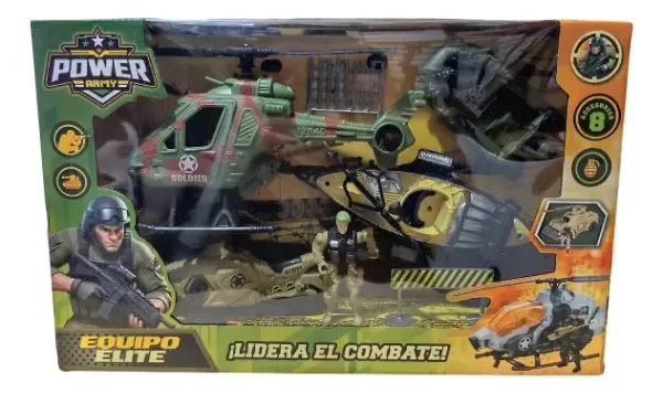 Producto - Power Army Set Militar Figura + Vehiculos + Accesorios 42cm