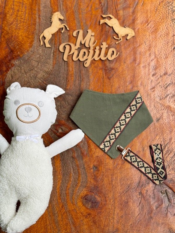 Producto - Babero Guardapampa Verde + porta chupete