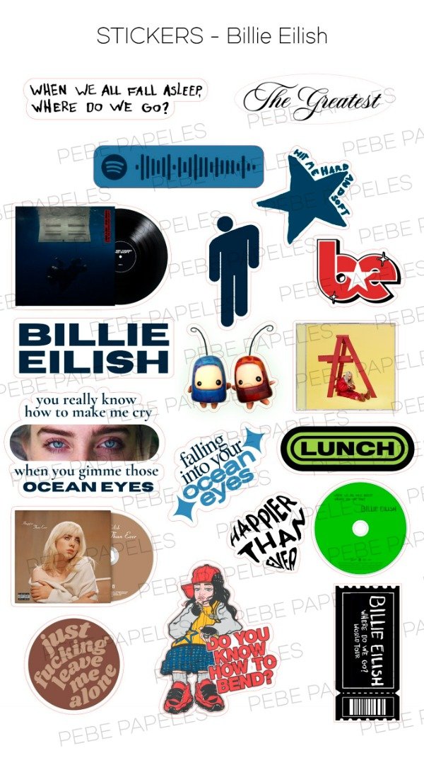 Producto - Stickers Billie Eilish