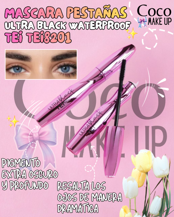 Producto - MASCARA DE PESTAÑAS ULTRA BLACK WATERPROOF - TEI - TEI8201