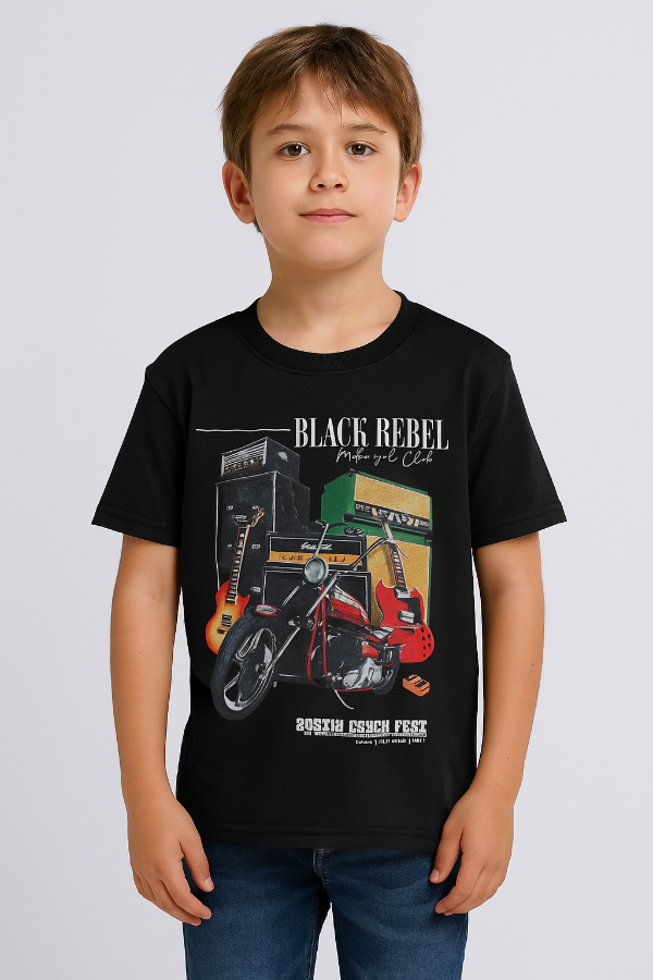 Producto - REMERAS ALGODÓN NIÑO CON ESTAMPA MOTO/BICI