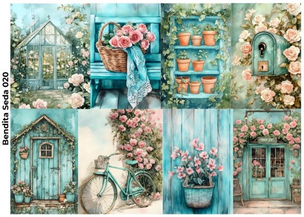 Producto - Bendita Seda 020 Garden 2 (Decoupage)