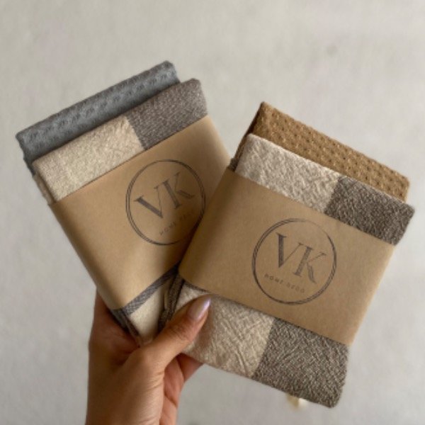 Producto - Pack paños de cocina x2 / nido + tusor lino a cuadros