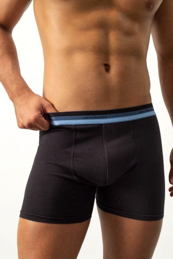 Producto - Art 5087 ACROBATA Boxer de algodon monocromo combinado. NEGRO