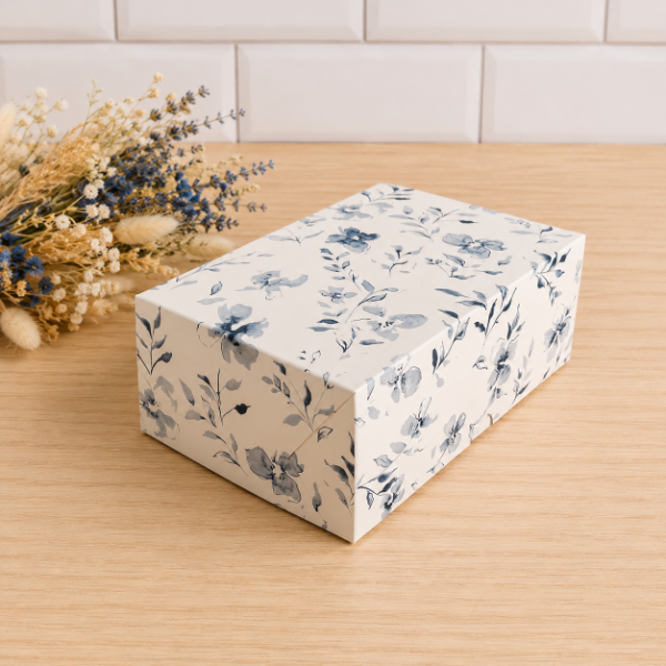 Producto - Box grande "Flores Azules" - 20x15x10