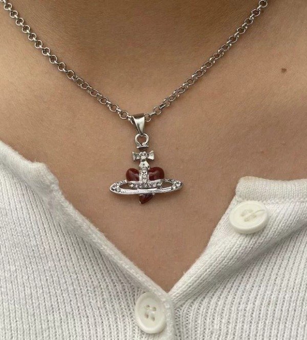 Producto - Collar Vivianne con dije corazon rojo