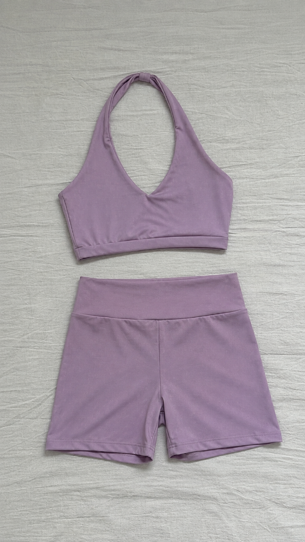 Producto - Set top crop halter y short recto - 0