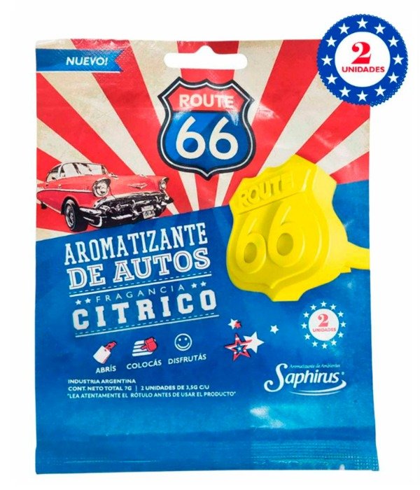 Producto - Aromatizante de Autos Saphirus Route 66 - Cítrico