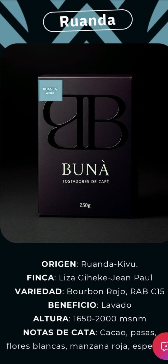 Producto - Cafe Ruanda Lavado Buná x 250 grs - Ruanda
