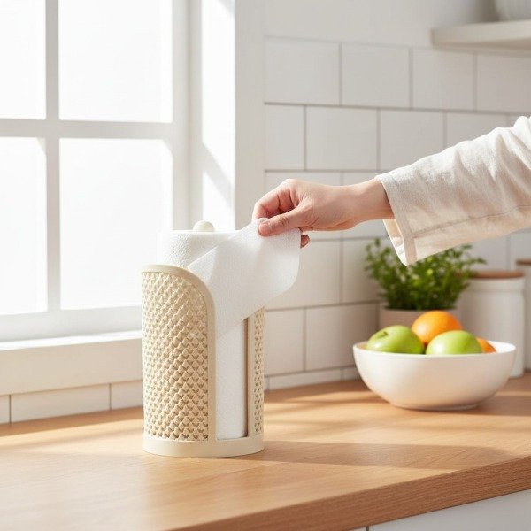 Producto - PORTA ROLLO DE PAPEL DE COCINA PLASTICO CALADO