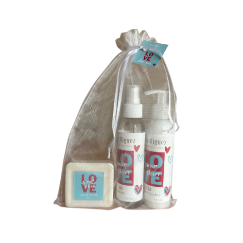 Producto - Set San Valentin Perfume + Crema + Jabon Celeste