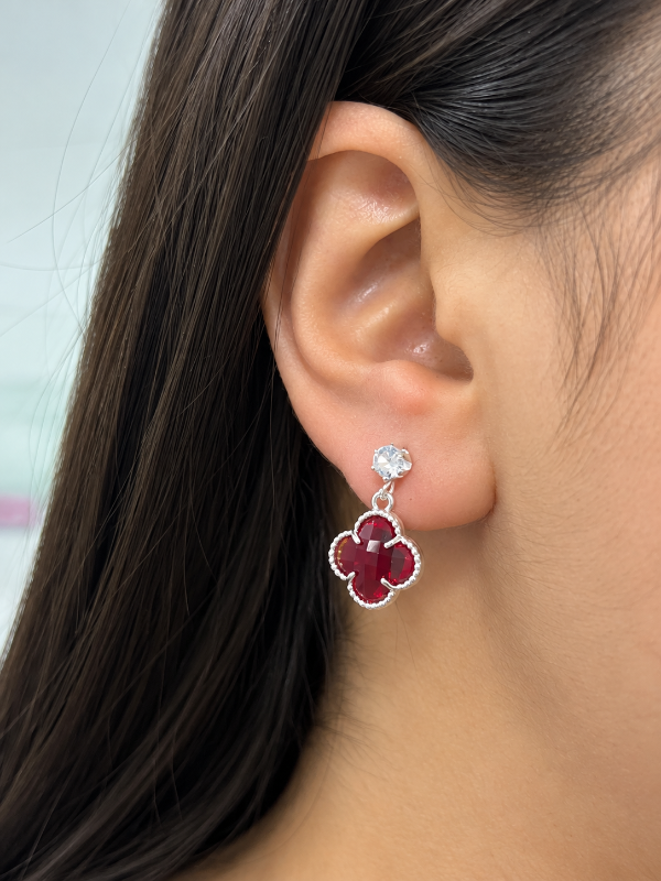 Producto - Aro pasante acero blanco van cleef rojo