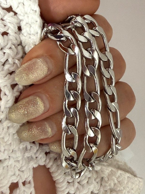 Producto - C430 Cadena plana eslabón 3x1 grosor 2.0 largo 50 cm acero quirúrgico