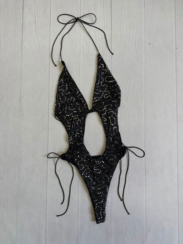 Producto - [6861] Body V escotado cordon p/atar lentejuelas red