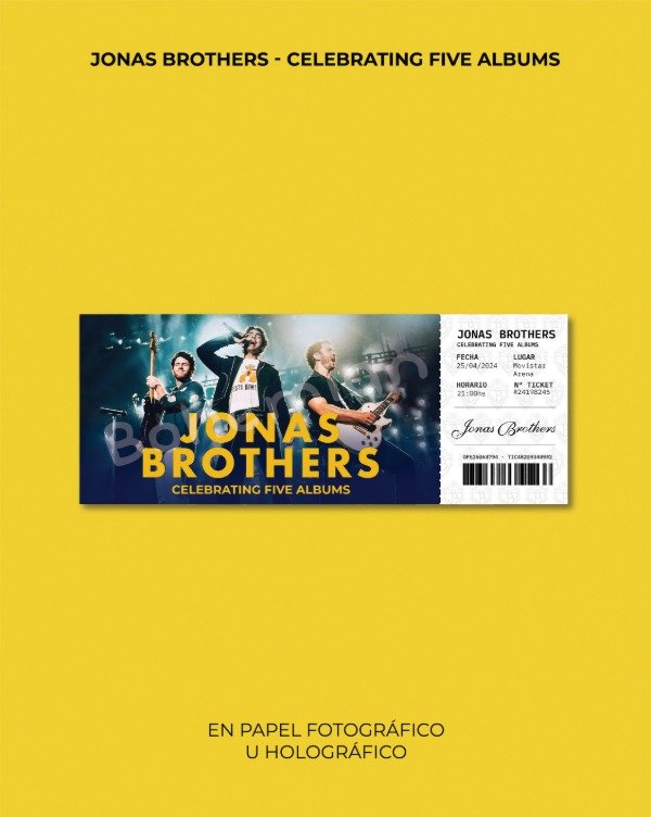 Producto - Entrada JONAS BROTHERS "CELEBRATING FIVE ALBUMS" - Entradas de Recuerdo