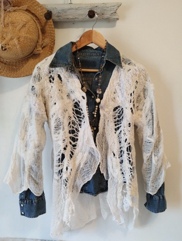 Producto - Saco liviano OFF WHITE Calado - 5
