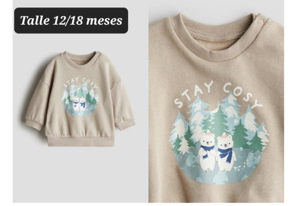 Producto - Buzo con friza HyM talle 12/18 mesed beighe