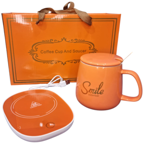 Producto - TAZA DE CERAMICA CON BASE CALENTADOR USB